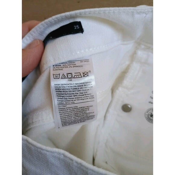 Banana Republic Ladies White Jean Shorts High Rise 3" Size 25 - Picture 5 of 5